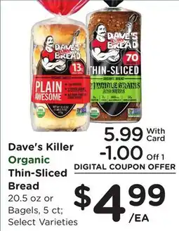 Ralphs Dave's Killer Organic Thin-Sliced Bread offer