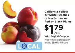 Ralphs California Yellow or White Peaches or Nectarines or Red or Black Plums offer