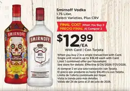 Ralphs Smirnoff Vodka offer