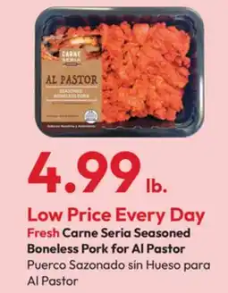 Stater Bros Fresh Carne Seria Seasoned Boneless Pork for Al Pastor offer