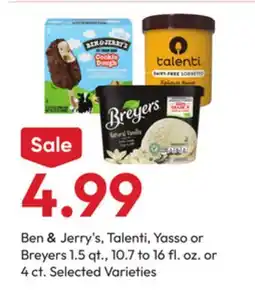 Stater Bros Ben & Jerry's, Talenti, Yasso or Breyers offer