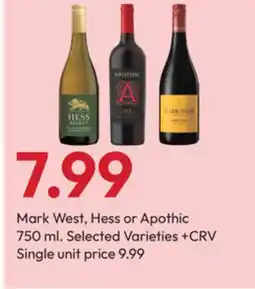 Stater Bros Mark West, Hess or Apothic offer