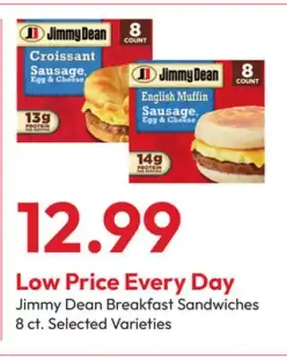 Stater Bros Jimmy Dean Breakfast Sandwiches offer