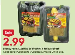 Stater Bros Legacy Farms Zucchini or Zucchini & Yellow Squash offer