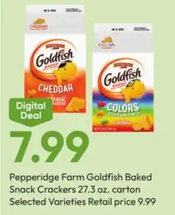 Stater Bros Pepperidge Farm Goldfish Baked Snack Crackers offer