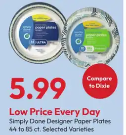 Stater Bros Simply Done Designer Paper Plates offer