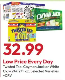 Stater Bros Twisted Tea, Cayman Jack or White Claw offer