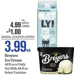 Mariano's Breyers Ice Cream or Oatly Oat Milk offer