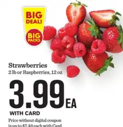 Mariano's Strawberries 2 lb or Raspberries 12 oz offer