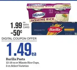 Mariano's Barilla Pasta 12-16 oz or Minute Rice Cups, 2 ct offer