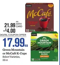 Mariano's Green Mountain or McCafé K-Cups offer