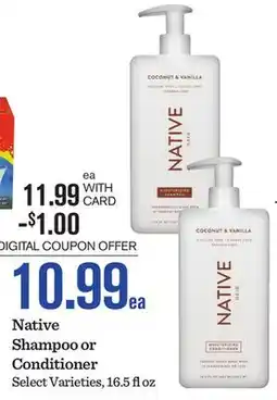 Mariano's Native Shampoo or Conditioner offer