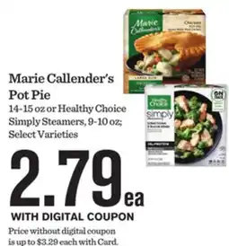 Mariano's Marie Callender's Pot Pie or Healthy Choice Simply Steamers offer
