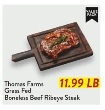 Fresh Thyme Thomas Farms Grass Fed Boneless Beef Ribeye Steak offer