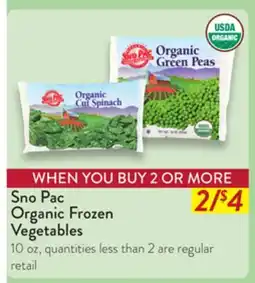 Fresh Thyme Sno Pac Organic Frozen Vegetables offer