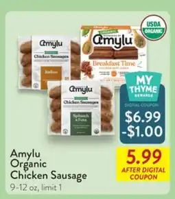 Fresh Thyme Amylu Organic Chicken Sausage offer