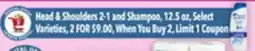 Tony’s Fresh Market Head & Shoulders 2-1 and Shampoo offer