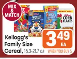 Tony’s Fresh Market Kellogg's Family Size Cereal offer