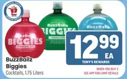 Tony’s Fresh Market BuzzBallz Biggies Cocktails offer