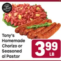Tony’s Fresh Market Tony's Homemade Chorizo or Seasoned al Pastor offer