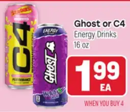 Tony’s Fresh Market Ghost or C4 Energy Drinks offer