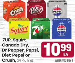 Tony’s Fresh Market 7UP, Squirt, Canada Dry, Dr Pepper, Pepsi, Diet Pepsi or Crush offer