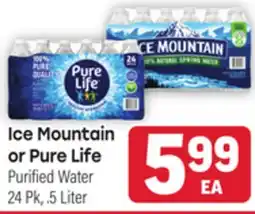 Tony’s Fresh Market Ice Mountain or Pure Life Purified Water offer