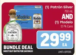 Tony’s Fresh Market (1) Patrón Silver 750 mL AND (1) Modelo 12 Pk Cans offer