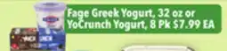 Tony’s Fresh Market Fage Greek Yogurt, 32 oz or YoCrunch Yogurt offer