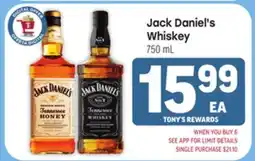 Tony’s Fresh Market Jack Daniel's Whiskey offer