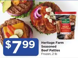 Food 4 Less Heritage Farm Seasoned Beef Patties offer