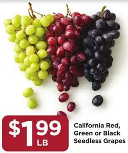 Food 4 Less California Red, Green or Black Seedless Grapes offer