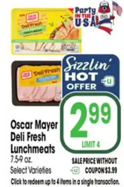 Jewel-Osco Oscar Mayer Deli Fresh Lunchmeats offer