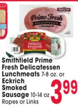 Jewel-Osco Smithfield Prime Fresh Delicatessen Lunchmeats 7-8 oz. or Eckrich Smoked Sausage 10-14 oz offer