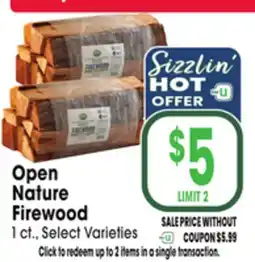 Jewel-Osco Open Nature Firewood offer