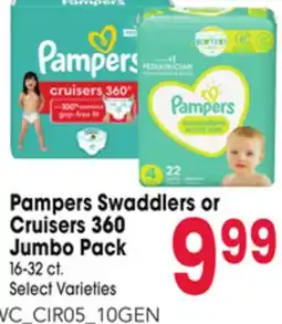 Jewel-Osco Pampers Swaddlers or Cruisers 360 Jumbo Pack offer