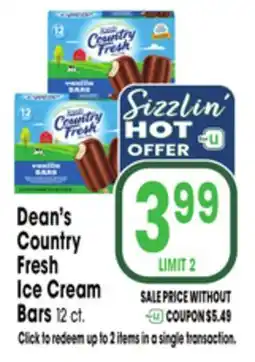 Jewel-Osco Dean's Country Fresh Ice Cream Bars offer