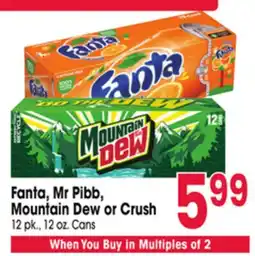 Jewel-Osco Fanta, Mr Pibb, Mountain Dew or Crush offer