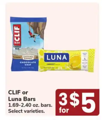 Jewel-Osco CLIF or Luna Bars offer