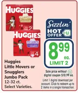 Jewel-Osco Huggies Little Movers or Snugglers Jumbo Pack offer