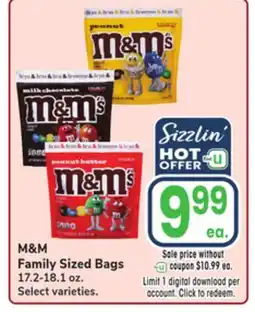 Jewel-Osco M&M Family Sized Bags offer