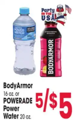 Jewel-Osco BodyArmor 16 oz. or POWERADE Power Water 20 oz offer