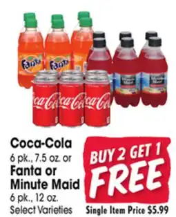 Jewel-Osco Coca-Cola 6 pk., 7.5 oz. or Fanta or Minute Maid 6 pk., 12 oz offer
