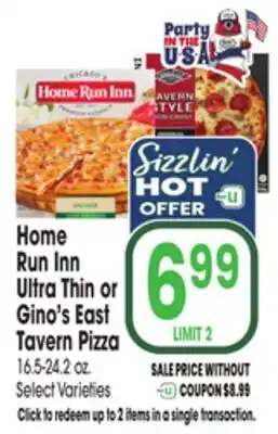 Jewel-Osco Home Run Inn Ultra Thin or Gino's East Tavern Pizza offer