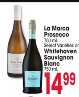 Jewel-Osco La Marca Prosecco 750 ml. Select Varieties or Whitehaven Sauvignon Blanc 750 ml offer