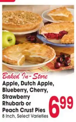 Jewel-Osco Apple, Dutch Apple, Blueberry, Cherry, Strawberry Rhubarb or Peach Crust Pies offer