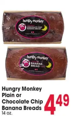Jewel-Osco Hungry Monkey Plain or Chocolate Chip Banana Breads offer