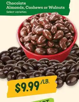 Sprouts Farmers Market Chocolate Almonds, Cashews or Walnuts offer