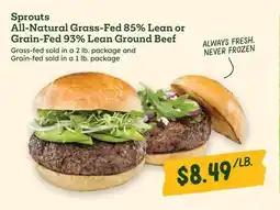 Sprouts Farmers Market Sprouts All-Natural Grass-Fed 85% Lean or Grain-Fed 93% Lean Ground Beef offer