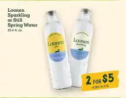 Sprouts Farmers Market Loonen Sparkling or Still Spring Water offer